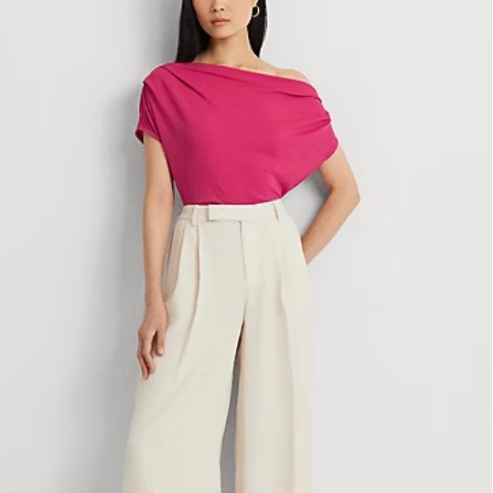 Ralph Lauren Black Label Stretch Jersey Off Shoulder Top Size XL NWT